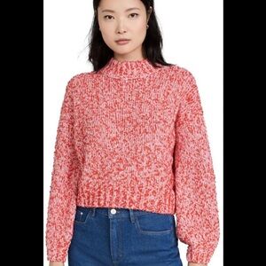 Scotch & Soda Boucle knit Crew Neck Sweater, Red Pink White marled, XS